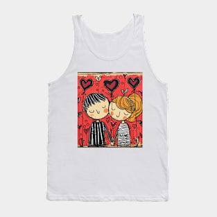 Lovely Couple 2024 Valentines Day Drawing Tank Top